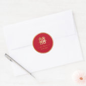 PixDezines chinese dubbele geluk voor goud Ronde Sticker (Envelop)