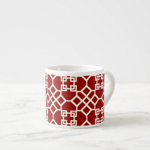 PixDezines Chinese Lattice/DIY rode achtergrond Espresso Kop