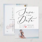 PixDezines Chique Elegante Kalligrafie Bewaar onze Briefkaart (Voorkant / Achterkant)