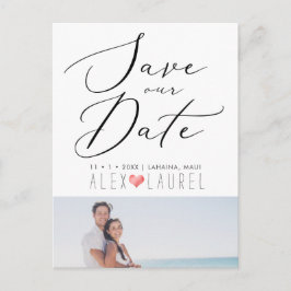 PixDezines Chique Elegante Kalligrafie Bewaar onze Briefkaart