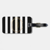 PixDezines CHIQUE ZWART + WIT STREPEN / DIY KLEURE Bagagelabel (Achterkant horizontaal)