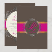 PixDezines Chole Filigree|DIY kleuren|Oranje+roze Kaart (Voorkant / Achterkant)