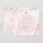 PixDezines Christening Blush Honeycomb Marble Kaart (Voorkant / Achterkant)