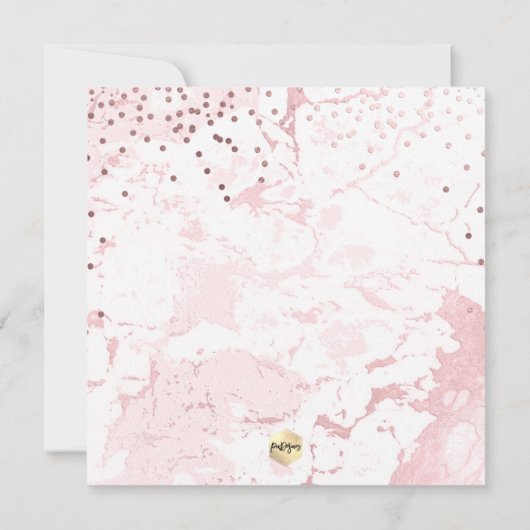 PixDezines Christening Blush Honeycomb Marble Kaart (Achterkant)