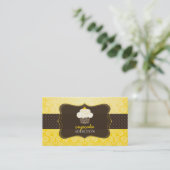 PixDezines citroenschil cupcake/pâtisserie Visitekaartje (Staand voorkant)