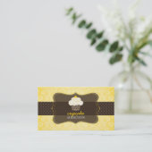 PixDezines citroenschil cupcake/pâtisserie Visitekaartje (Staand voorkant)