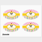 PixDezines citroenwervelingen cupcake/DIY kleur Ovale Sticker (Vel)