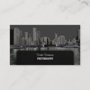 PixDezines City Scape, Lakeshore, Chicago/grijs Visitekaartje