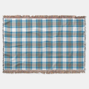 PixDezines clan Stewart tartan blauw oranje Deken