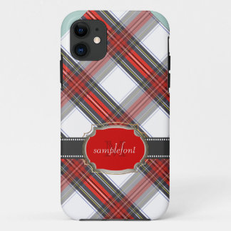 PixDezines clan stewart tartan/red+grijs iPhone 11 Hoesje