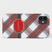 PixDezines clan stewart tartan/red+grijs Case-Mate iPhone Case (Achterkant (horizontaal))