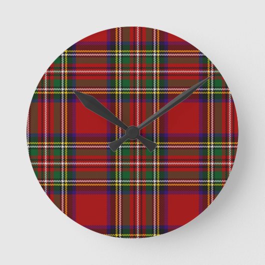 PixDezines clan stewart tartan Ronde Klok (Voorkant)