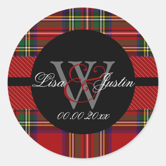 PIxDezines clan stewart tartan Ronde Sticker (Voorkant)