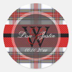 PIxDezines clan stewart tartan Ronde Sticker