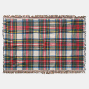 PixDezines clan Stewart tartan rood wit Deken