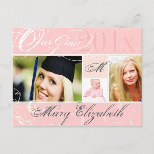 PixDezines Class 2012/swirls/DIY kleuren+fonts Aankondigingskaart (Voorkant)