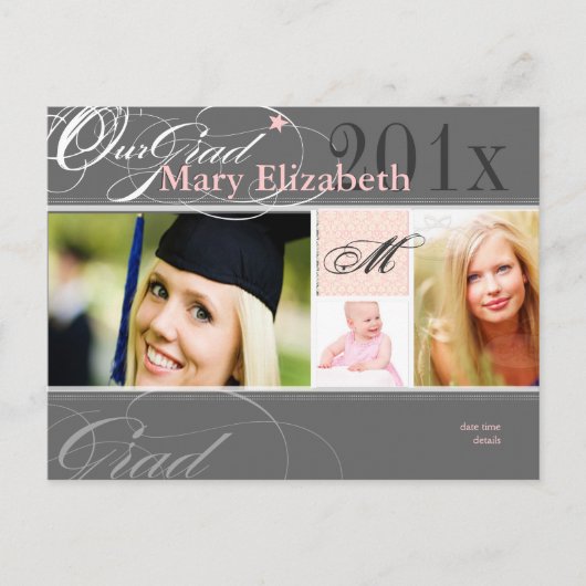 PixDezines Class 2012/swirls/DIY kleuren+fonts Aankondigingskaart (Voorkant)