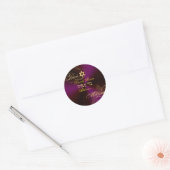 PixDezines Classic Bar Mitswa/paarse druif+goud Ronde Sticker (Envelop)
