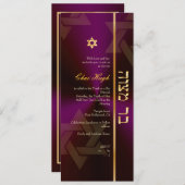 PixDezines Classic Bar Mitswa/paarse druif/goudkle Kaart (Voorkant / Achterkant)