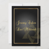 PixDezines Classic Bar Mitzvah/black+gold Kaart (Achterkant)