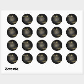 PixDezines Classic Bar Mitzvah/black+gold Ronde Sticker (Vel)