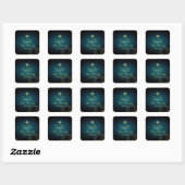 PixDezines Classic Bar Mitzvah/blauwgroen Vierkante Sticker (Vel)