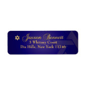 PixDezines Classic Bar Mitzvah/blue+gold Etiket (Voorkant)