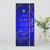 PixDezines Classic Bar Mitzvah/diy blue/gold Kaart (Staand voorkant)