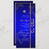 PixDezines Classic Bar Mitzvah/diy blue/gold Kaart (Voorkant / Achterkant)