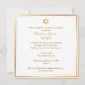 PixDezines Classic Bar Mitzvah/Gold Kaart (Achterkant)