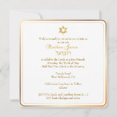 PixDezines Classic Bar Mitzvah/Gold Kaart (Achterkant)