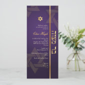 PixDezines Classic Bar Mitzvah/paars/goud Kaart (Staand voorkant)