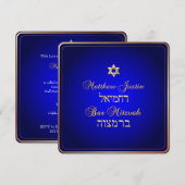 PixDezines Classic Bar Mitzvah/royal blue Kaart (Voorkant / Achterkant)
