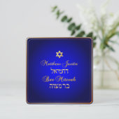 PixDezines Classic Bar Mitzvah/royal blue Kaart (Staand voorkant)