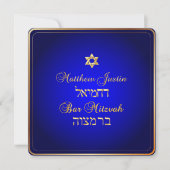 PixDezines Classic Bar Mitzvah/royal blue Kaart (Voorkant)