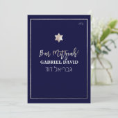 PixDezines Classic Bar Mitzvah Zilver/DIY Kleur Kaart (Staand voorkant)