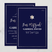 PixDezines Classic Bar Mitzvah Zilver/DIY Kleur Kaart (Voorkant / Achterkant)