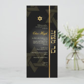 PixDezines Classic Bar Mitzvah/zwart/goud Kaart (Staand voorkant)