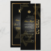 PixDezines Classic Bar Mitzvah/zwart/goud Kaart (Voorkant / Achterkant)