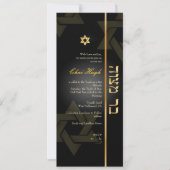 PixDezines Classic Bar Mitzvah/zwart/goud Kaart (Voorkant)