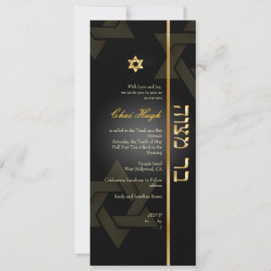 PixDezines Classic Bar Mitzvah/zwart/goud Kaart