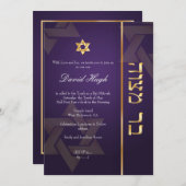 PixDezines Classic Mitzvah/paars/faux gold Kaart (Voorkant / Achterkant)
