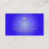 PixDezines Classic mitzvah place cards/blue+gold Plaatskaartje (Achterkant)
