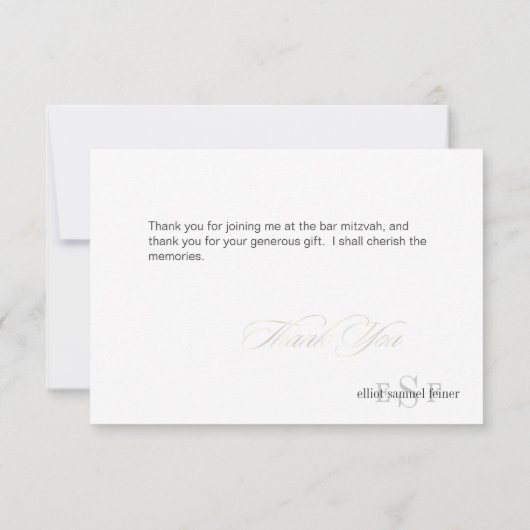 PixDezines Classic Monogram Hartelijk dank, flat Bedankkaart (Achterkant)