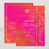 PixDezines classic+swirls bat mitzvah Kaart (Voorkant / Achterkant)