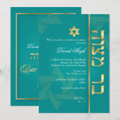 PixDezines Classy Bar Mitswa/DIY achtergrondkleur Kaart (Voorkant / Achterkant)