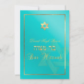 PixDezines Classy Bar Mitzvah/aqua blue Kaart (Achterkant)