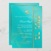 PixDezines Classy Bar Mitzvah/aqua blue Kaart (Voorkant / Achterkant)