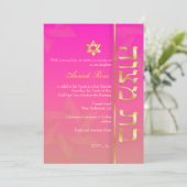 PixDezines Classy Bat Mitzvah/roze Kaart (Staand voorkant)
