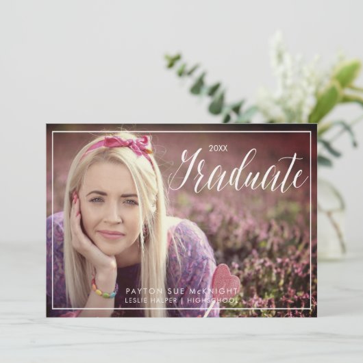 PixDezines Classy Faux Gold Confetti Afstuderen Kaart (Staand voorkant)